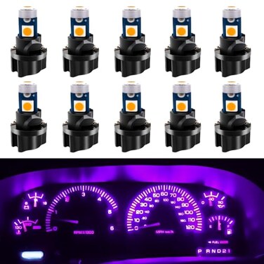 WLJH Pink PC74 T5 LED Bulb for Instrument Panel with Twist Socket, 37 2721