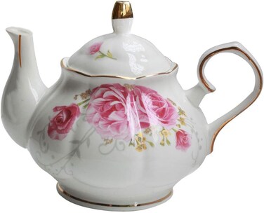 Jomop Tea Pot Handmade Ceramic Flowers ,Pink