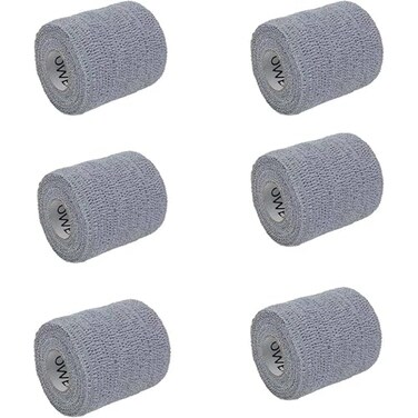 Powerflex Stretch Athletic Tape - 6 Rolls, 2", Grey
