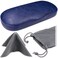 MyEyeglassCase Men Hard Eyeglass Cases with Microfiber Cleaning Cloth - Blue Eyeglass caseGlasses case hard shell for Small to Medium Frames Men Hard Glasses case ,AS196 Navy Blue