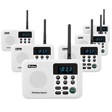Wuloo Intercoms Wireless for Home 1 Mile Range 22 Channel 100 Digital Code Display Screen, Wireless Intercom System for Home House Business Office, Room to Room Intercom Communication ,6 Packs, White