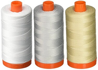 Aurifil 3-PACK - 50WT - WhiteDoveLight Beige, Solid - Mako Cotton Thread - 1422Yds EACH
