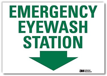 SmartSignEmergency Eyewash Station Label with Down Arrow10" x 14" 3M Engineer Grade Reflective