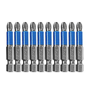 AUTOTOOLHOME 10-Pack PH3 Phillips Impact Bits, 2 Inch Magnetic Power Bits