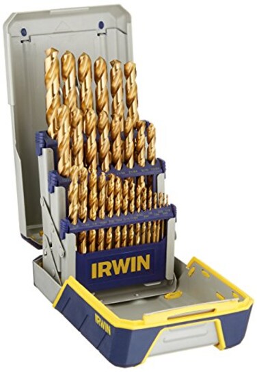 Irwin Tools IRWIN Drill Bit Set, Titanium Nitride Coated, 29-Piece ,3018003