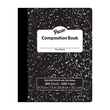 PACON Composition Book, White, 9.8" x 7.5" x 0.1