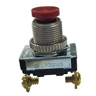 Gardner Bender GSW-23 Electrical Push-Button Switch, SPST, ON-Mom-OFF, 3 A/120V AC, Screw Terminal, Red Button