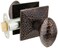 Emtek Mission Style Rosette Set with Hammered Egg Knobs Passage in Oil Rubbed Bronze. Traditional Door Knobs.