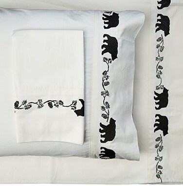 Carstens Embroidered Bear Sheets, Queen