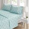 Intelligent Design Microfiber Queen Bed Sheet Set, 4 Piece, Aqua Dogs