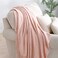 BOURINA Pink Throw Blanket 50x60 Inch Boho Knitted Soft Throw Sofa Blanket
