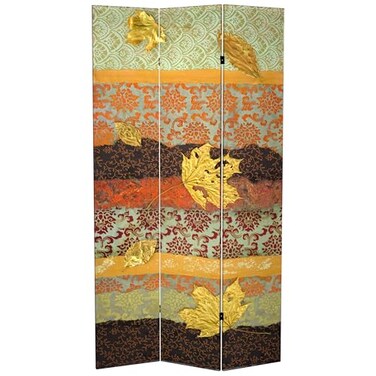 Red Lantern 7 ft. Tall Double Sided October Gold Canvas Room Divider
