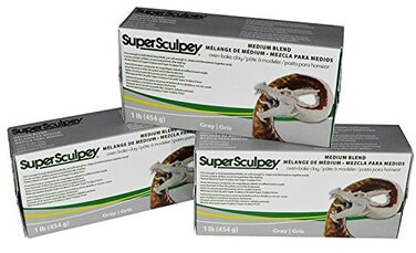 Polyform Sculpey Super Sculpturing Compound Medium Blend Gray Clay Pack of 3