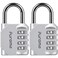 Puroma 2 Pack Combination Lock Locker 4 Digits Combo Padlock Gym Silver