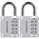 Puroma 2 Pack Combination Lock Locker 4 Digits Combo Padlock Gym Silver