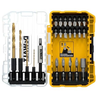 DEWALT Tough Grip 27 Pc Screwdriver Bit Set and Impact Drill Driver Bit Set, Extra Durable Heavy Duty Torsion Zone Technology ,DWAF2504TG