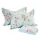 FADFAY Cotton Queen Sheet Set, Rose and Hydrangea Flower, Blue