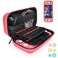 Daydayup Switch Case Compatible with Nintendo Switch Lite with 2 Pack Screen Protector6 Pcs Thumb Grip, 20 Game Cartridges Hard Shell Travel Carrying Switch Lite ConsoleAccessories, Red