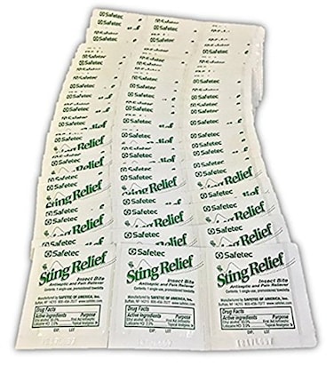 Safetec Sting Relief Wipe ,10ct. Box9 Boxes ,90 Count