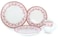 Tudor England 16-Piece Porcelain Dinnerware Set for 4,Aster Pink