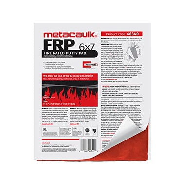 Rectorseal Metacaulk Firestop Putty Pads 66340, Easy Application, Firestop, 6"X7