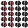 Clyxgs Momentary Push Button Switch No Lock SPST Mini Push Button Round Switchs AC 250V / 3A AC125V / 6A Black Red Cap 20PCS