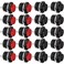 Clyxgs Momentary Push Button Switch No Lock SPST Mini Push Button Round Switchs AC 250V / 3A AC125V / 6A Black Red Cap 20PCS