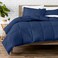 Bare Home Queen Comforter Set - 1800 Ultra Soft ,Queen, Dark Blue