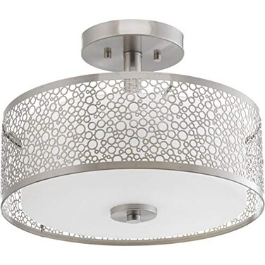 Progress Lighting Mingle 14" LED Semi-Flush Mount Light, Brushed Nickel