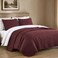 Chezmoi Collection Austin 3-piece Oversized Bedspread Coverlet Set ,Queen, Burdy