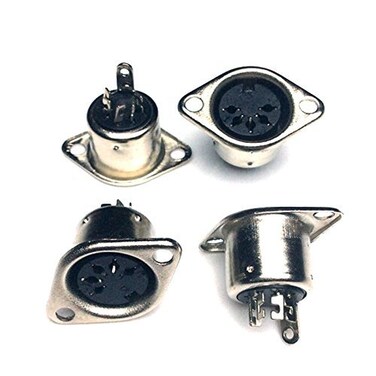 CESS 5-Pin DIN Female Panel Mount MIDI Socket, 4 Pack