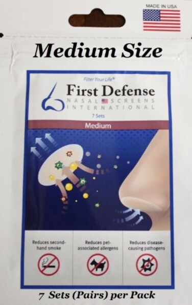 First Defense Nasal Screens - Pick-A-Size and Quantity Packs ,1-Pack, Medium