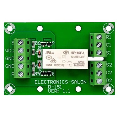ELECTRONICS-SALON Bistable/Latching DPDT 8 Amp Power Relay Module, DC12V Coil