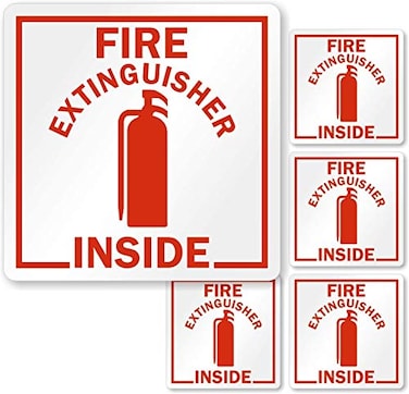 SmartSign Fire Extinguisher Inside Stickers2.75" x 2.75" Engineer Grade Reflective Labels, Pack of 6, Made in USA