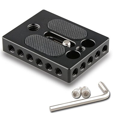 CAMVATE Camera Baseplate with 1/4"3/8" Thread Hole for DSLR Camera Cage
