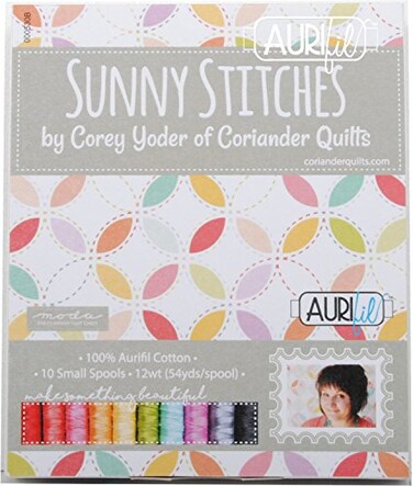 Aurifil Corey Yoder Sunny Stitches Thread Kit 10 Small Spools 12 Weight CY12SS10