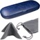 MyEyeglassCase Slim Hard Shell Eyeglass Case“ Small Protective Glasses Case with Microfiber PouchCleaning Cloth fit readers and reading frames durable and lightweight ,S5 Navy Blue