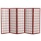 Red Lantern 4 ft. Short Window Pane Shoji Screen - Rosewood - 5 Panels