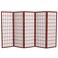 Red Lantern 4 ft. Short Window Pane Shoji Screen - Rosewood - 5 Panels