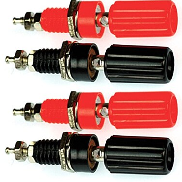 CESS Banana Binding Post Panel Mount Terminal, Red Black, 4 Pack