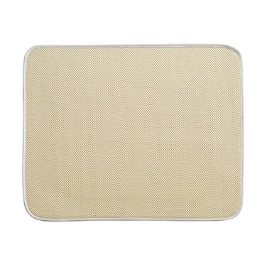 iDesign InterDesign iDry Large Kitchen Countertop Absorbent Dish Drying Mat, Wheat/Ivory