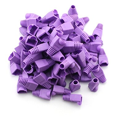 Maxmoral 100-Pack CAT5E CAT6 RJ45 Ethernet Network Cable Strain Relief Boots - Purple