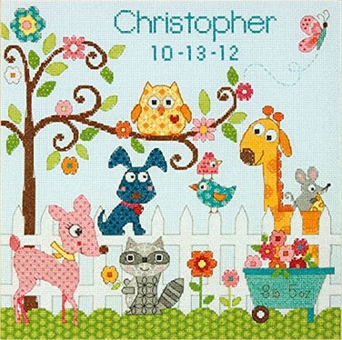 Dimensions Needlecrafts Counted Cross Stitch, Happi Backyard Birth Record