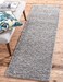 Unique Loom Solid Shag Collection Area Rug ,2' 6" x 10' Runner, Cloud Gray