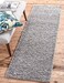 Unique Loom Solid Shag Collection Area Rug ,2' 6" x 10' Runner, Cloud Gray