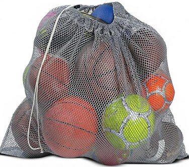 Handy Laundry Mesh Equipment Bag, Adjustable, Cord Closure, Grey 32"x36
