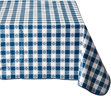 Winco 52" x 90" Blue Oblong Table Cloth