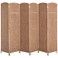 HOMCOM Room Divider 6-Panel, 6FT-Tall Folding Privacy Screen, Natural
