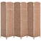 HOMCOM Room Divider 6-Panel, 6FT-Tall Folding Privacy Screen, Natural