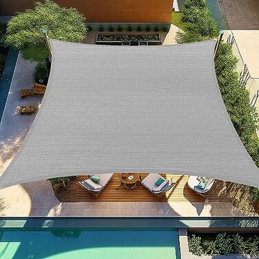ShadeBeyond 12'X12' Sun Shade Sail Light Grey Rectangle
